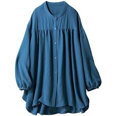 とろみギャザーブラウス(接触冷感・UVカット・吸汗速乾・洗濯後シワになりにくい・洗濯機OK)