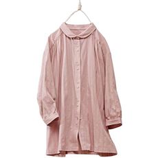 綿100%ふたごボタンドビーブラウス