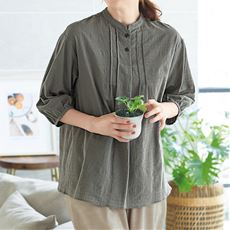 コットンドビーチェックブラウス