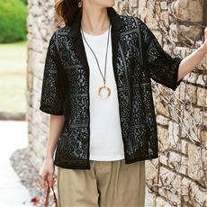 レーシー羽織ブラウス