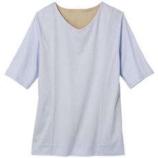 【ぽっちゃりさんサイズ】2枚仕立てVネックTシャツ(グラマーさん用サイズ有)(胸のサイズで選べる)