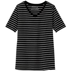 【ぽっちゃりさんサイズ】シンプルVネックTシャツ(半袖)(綿100%)