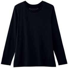 シンプルクルーネックTシャツ(長袖)(洗濯機OK)