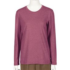 シンプルクルーネックTシャツ(長袖)(洗濯機OK)