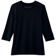シンプルクルーネックTシャツ(7分袖)(洗濯機OK)