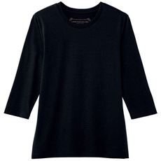 シンプルクルーネックTシャツ(7分袖)(洗濯機OK)