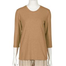 シンプルクルーネックTシャツ(7分袖)(洗濯機OK)