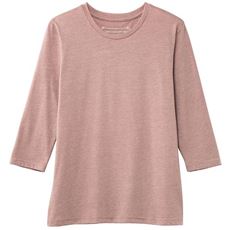 シンプルクルーネックTシャツ(7分袖)(洗濯機OK)