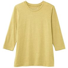 シンプルクルーネックTシャツ(7分袖)(洗濯機OK)