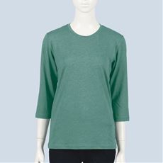 シンプルクルーネックTシャツ(7分袖)(洗濯機OK)