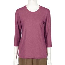 シンプルクルーネックTシャツ(7分袖)(洗濯機OK)
