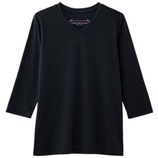 シンプルVネックTシャツ(7分袖)(S～6L・洗濯機OK)