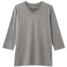 シンプルVネックTシャツ(7分袖)(S～6L・洗濯機OK)