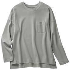 クルーネックTシャツ(長袖)(綿100%・洗濯機OK)