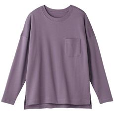 クルーネックTシャツ(長袖)(綿100%・洗濯機OK)