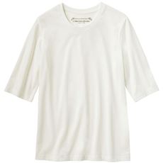 シンプルクルーネックTシャツ(5分袖)(洗濯機OK)