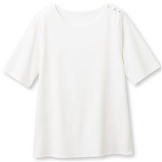 【ぽっちゃりさんサイズ】2枚仕立て5分袖Tシャツ(綿100%)