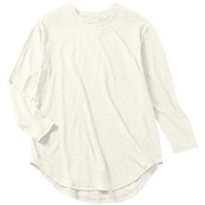 綿スラブ素材の裾ラウンドカットソー(綿100%・洗濯機OK)