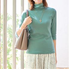 UVカットルーズネックTシャツ(7分袖)(綿100%・UVカット・洗濯機OK)