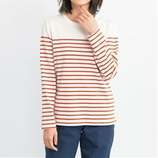ボーダー クルーネックプルオーバー(長袖)(洗濯機OK)
