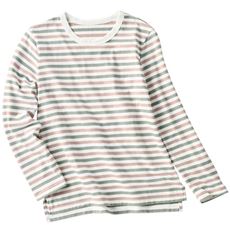 ボーダー クルーネックプルオーバー(長袖)(洗濯機OK)