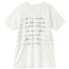 【ぽっちゃりさんサイズ】ロング丈VネックプリントTシャツ