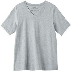 【ぽっちゃりさんサイズ】シンプルVネックTシャツ(半袖)