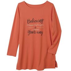 【ぽっちゃりさんサイズ】プリントチュニックTシャツ
