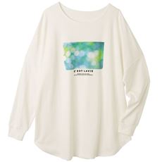 【ぽっちゃりさんサイズ】プリントゆったりTシャツ