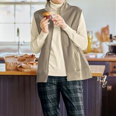 裏起毛ジップベスト