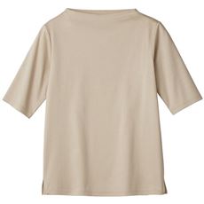 超長綿ボトルネックTシャツ(5分袖)(日本製・綿100%・洗濯機OK)