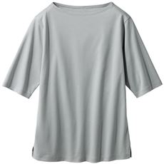 超長綿ボトルネックTシャツ(5分袖)(日本製・綿100%・洗濯機OK)