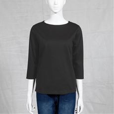 超長綿ボートネックTシャツ(7分袖)(日本製・綿100%・洗濯機OK)