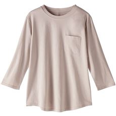 ポケット付きTシャツ(7分袖)(綿100%・洗濯機OK)
