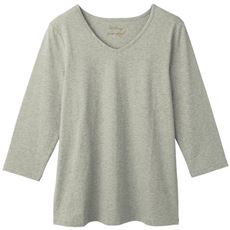 【ぽっちゃりさんサイズ】シンプルVネックTシャツ(7分袖)