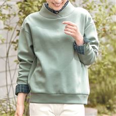 ダンボールニット重ね衿プルオーバー(UVカット・吸汗速乾・洗濯機OK・綿混)