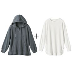 パーカーとロンTのこなれ2点セット