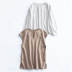 2点セット(キーネックベスト+Tシャツ)(洗濯機OK)