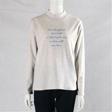 ハイネックプリントTシャツ(綿100%)