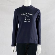 ハイネックプリントTシャツ(綿100%)