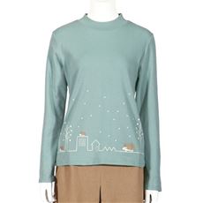 ハイネックプリントTシャツ(綿100%)