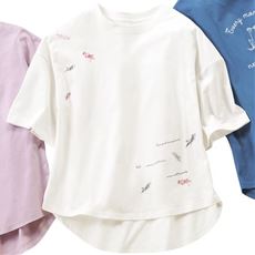 プリントゆるTシャツ(リブ以外綿100%・洗濯機OK)