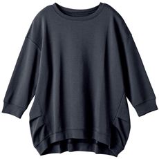 脇タック使いプルオーバー(7分袖)(綿100%・洗濯機OK)