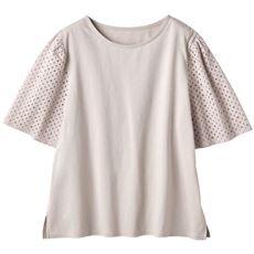 コットンレーススリーブTシャツ(綿100%・洗濯機OK)