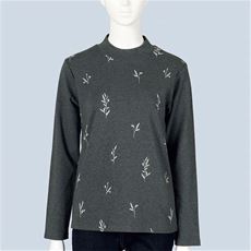 ハイネックプリントTシャツ(綿100%)
