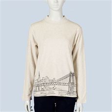 ハイネックプリントTシャツ(綿100%)