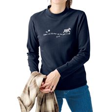 ハイネックプリントTシャツ(綿100%)