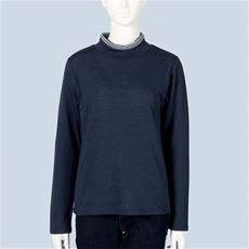配色ハイネックTシャツ