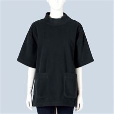 フリースハイネックプルオーバー(5分袖)(洗濯機OK)
