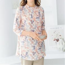 プリントチュニック(7分袖)(日本製)